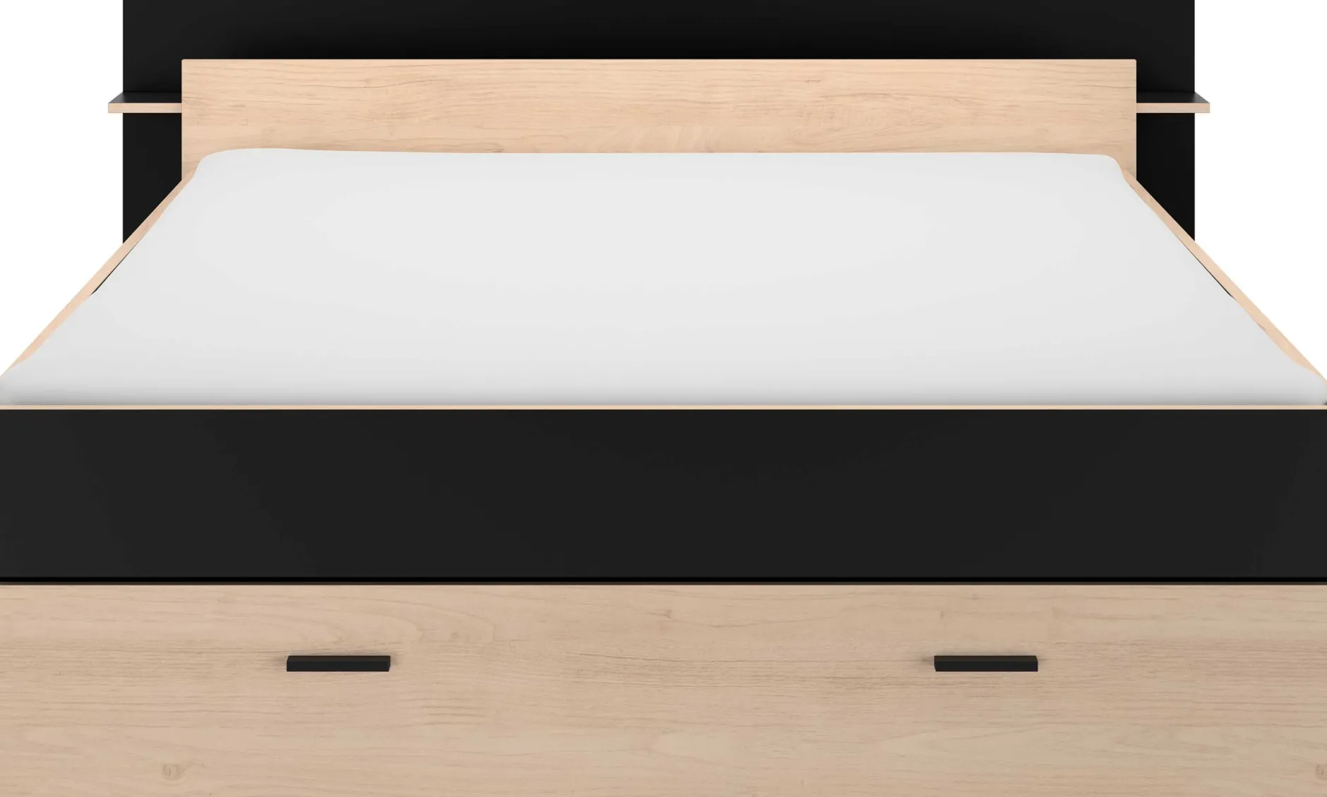 Doppelbett Tonight - 180x200cm - mit Schubladen - Eiche Dekor/schwarz