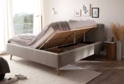 Doppelbett Tony 160x200cm mit Stauraum - taupe