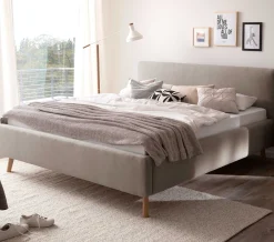 Doppelbett Tony 180x200cm mit Stauraum - taupe
