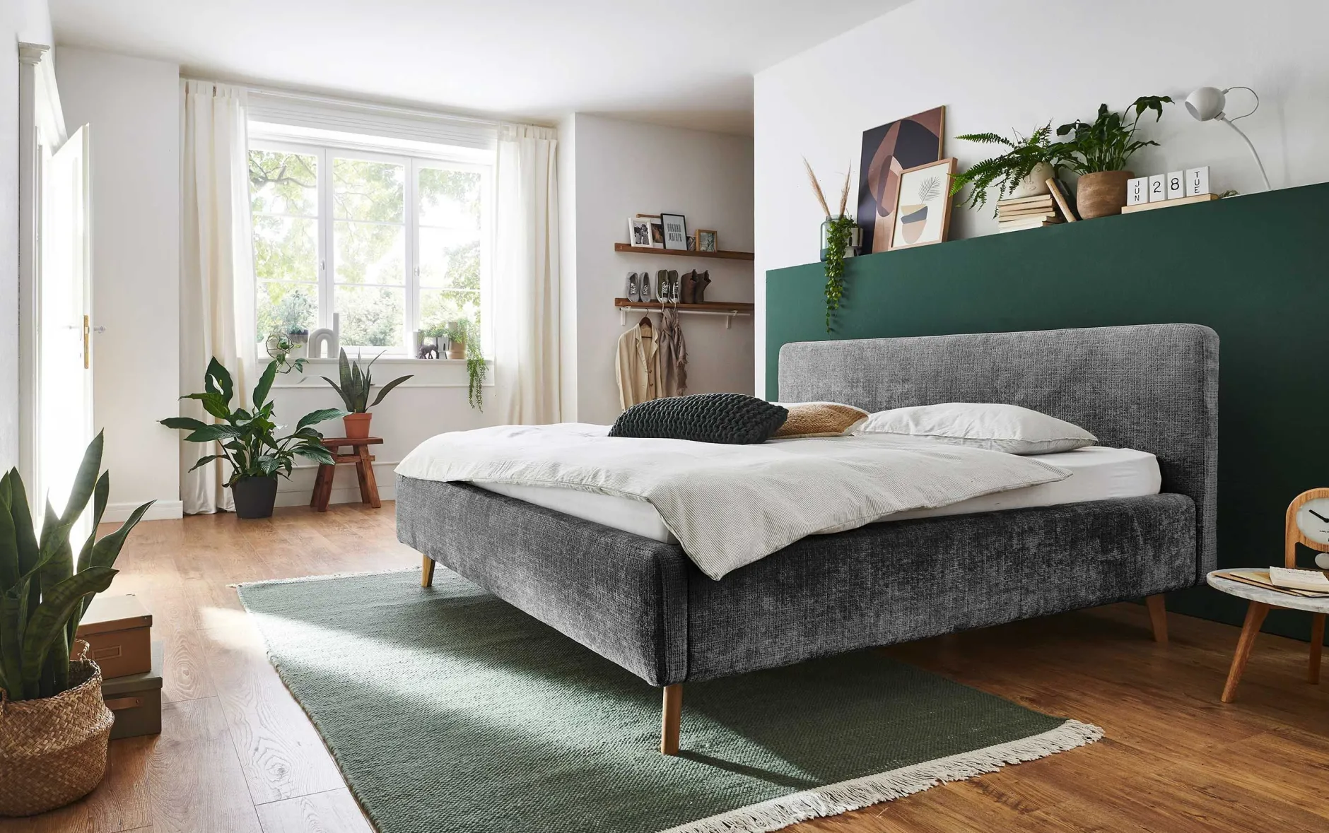 Doppelbett Younes 180x200cm - anthrazit