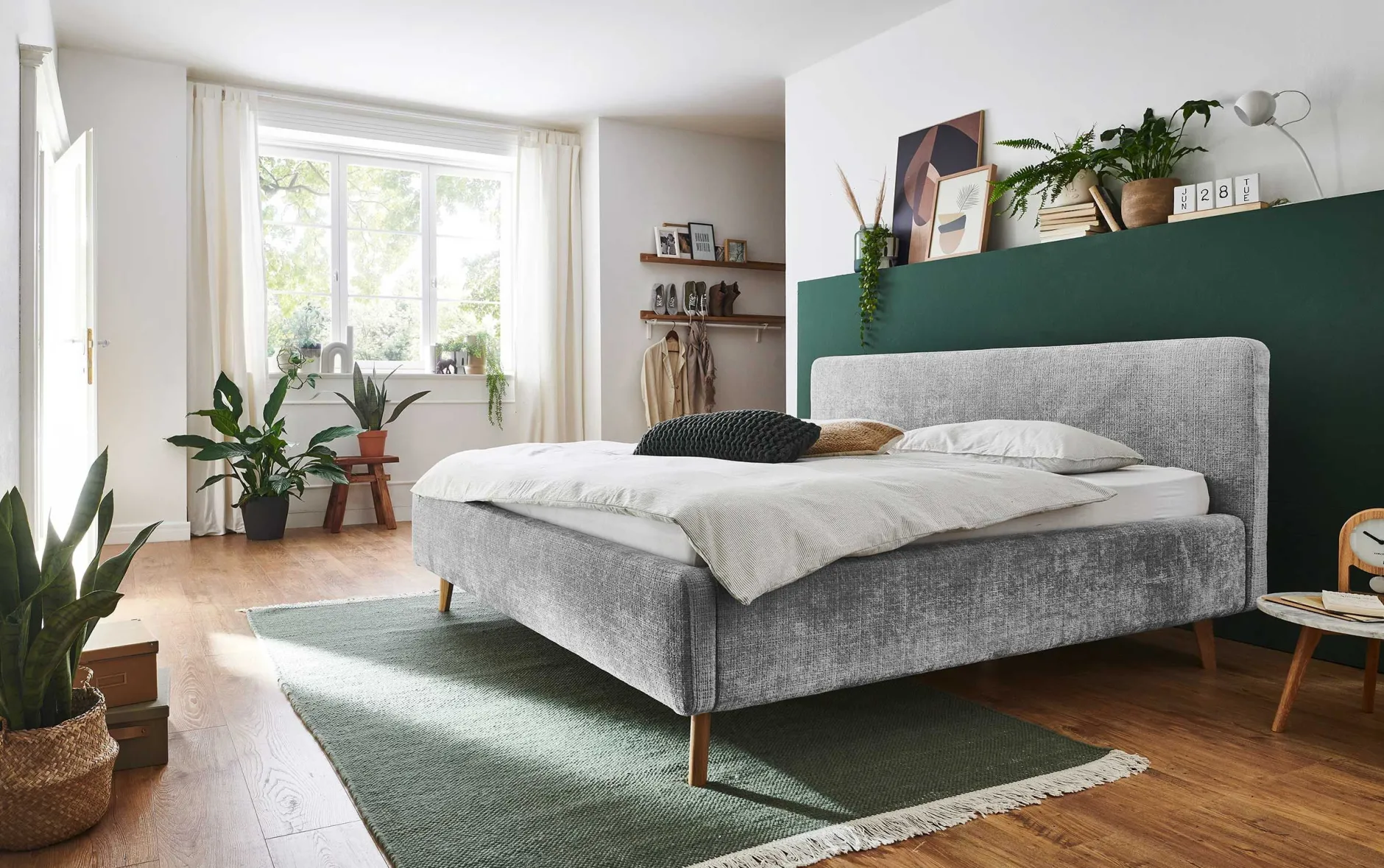 Doppelbett Younes 180x200cm - grau