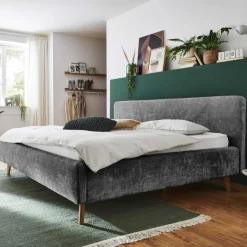 Doppelbett Younes 160x200cm mit Stauraum - anthrazit