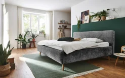 Doppelbett Younes 180x200cm mit Stauraum - anthrazit