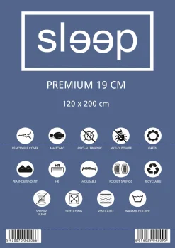 Doppelmatratze Premium Plus 120x200x19cm - Taschenfederkern