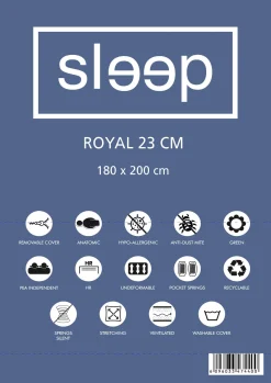 Doppelmatratze Royal 180x200x23cm - Taschenfederkern