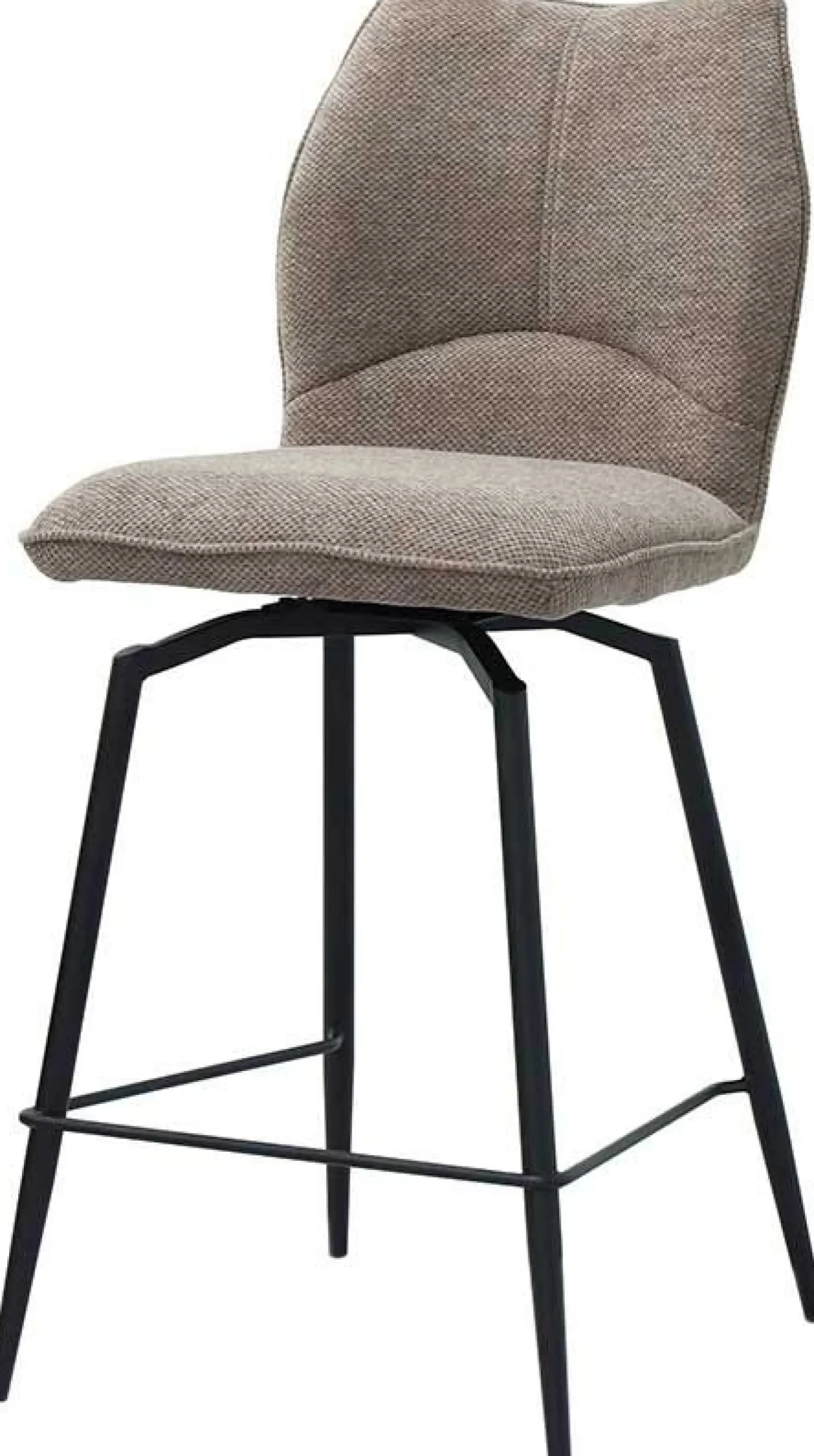 Drehbarer Barhocker Lara | 48 x 56 x 103 cm | Sandfarbenes Design