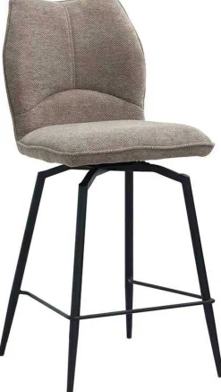 Drehbarer Barhocker Lara | 48 x 56 x 103 cm | Sandfarbenes Design