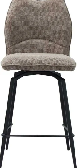 Drehbarer Barhocker Lara | 48 x 56 x 103 cm | Sandfarbenes Design