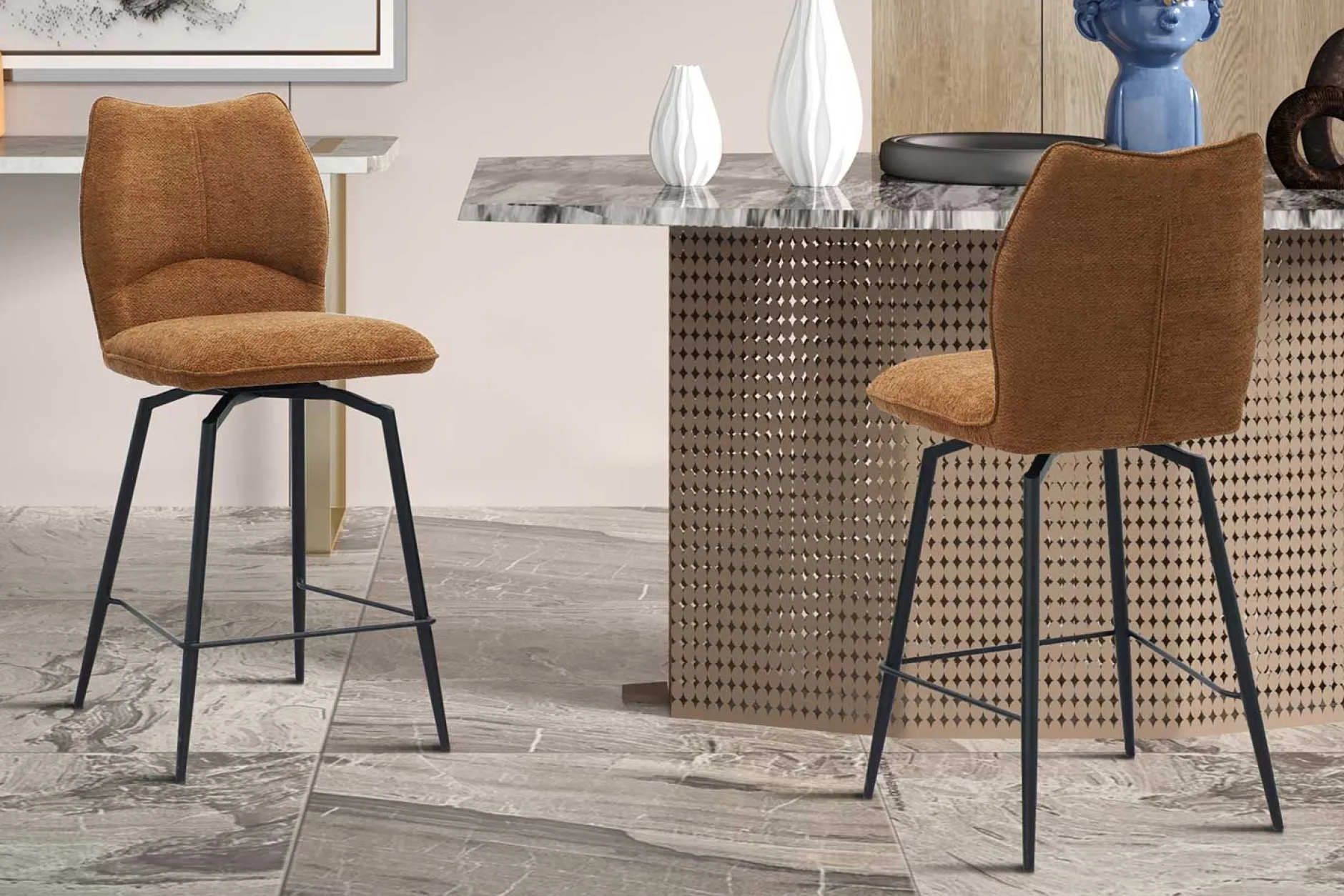 Drehbarer Barhocker Lara | 48 x 56 x 103 cm | Rust-design