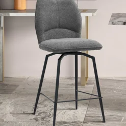 Drehbarer Barhocker Lara | 48 x 56 x 103 cm | Design Grau