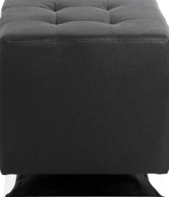 Drehhocker mit Chromfuß | Schwarz | 90 kg Belastbarkeit
