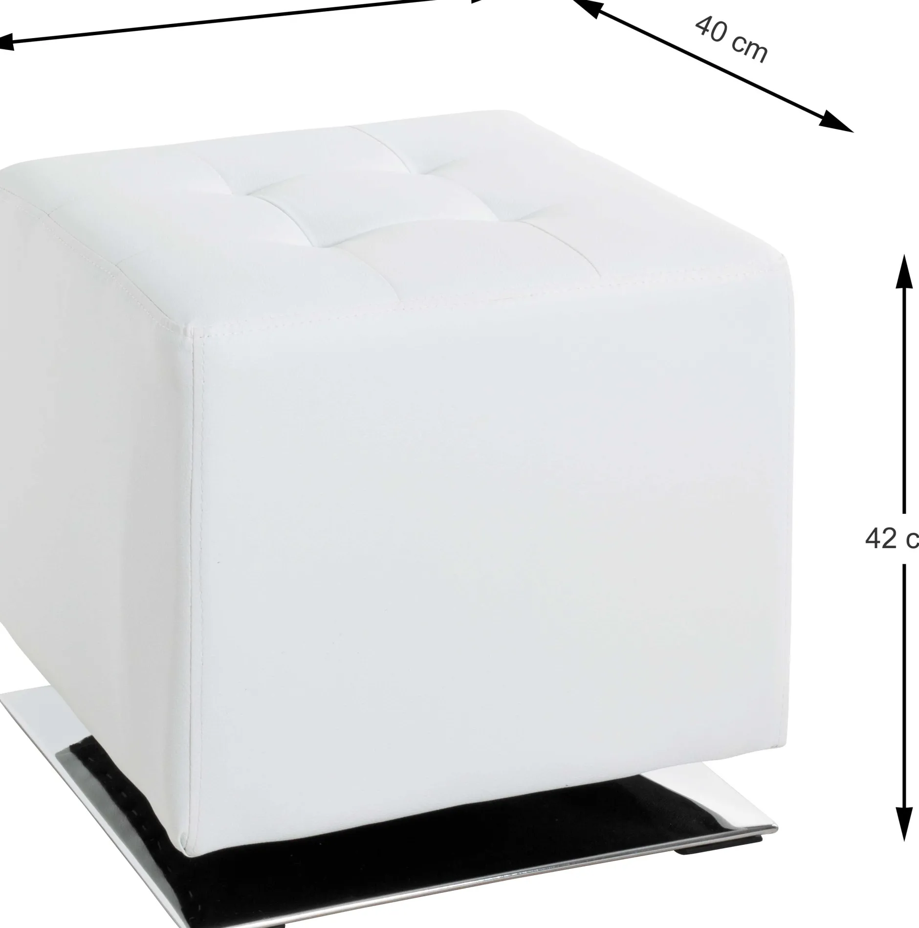 Drehhocker mit Chromfuß | Weiß | 90 kg Belastbarkeit