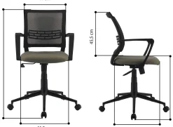 Drehstuhl Ace mattschwarz/grau