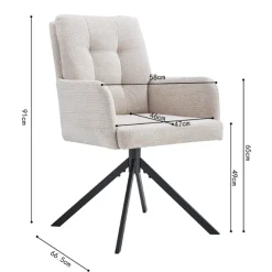 Drehstuhl Granada | Metallbeine | beige