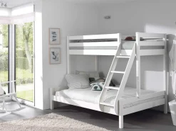 Dreifach-Etagenbett 3-Personen Holz - weiß
