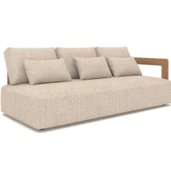Dreisitzer Gartenbank Evanilson Gescova - Textilene Beige 208x100x58 cm