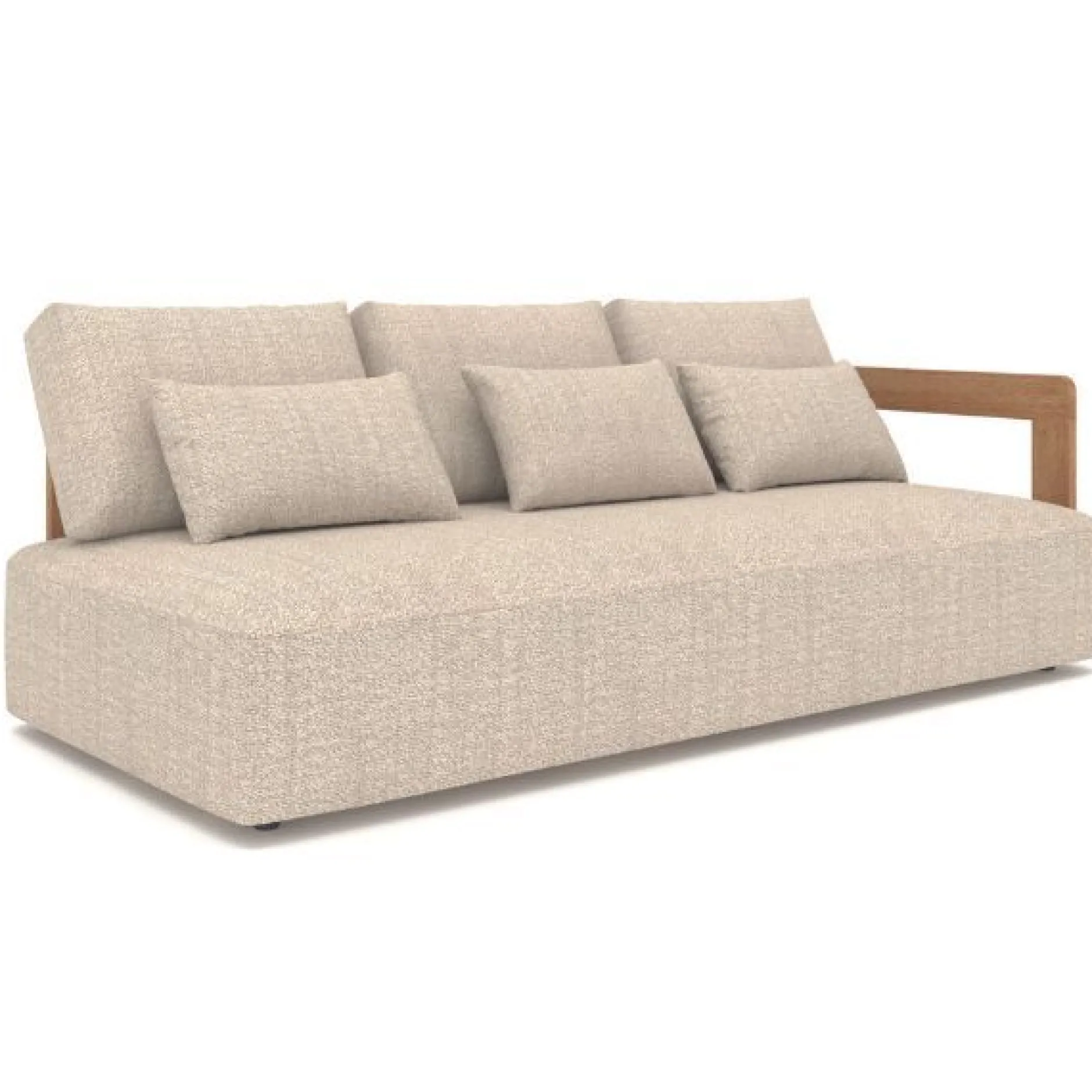 Dreisitzer Gartenbank Evanilson Gescova - Textilene Beige 208x100x58 cm