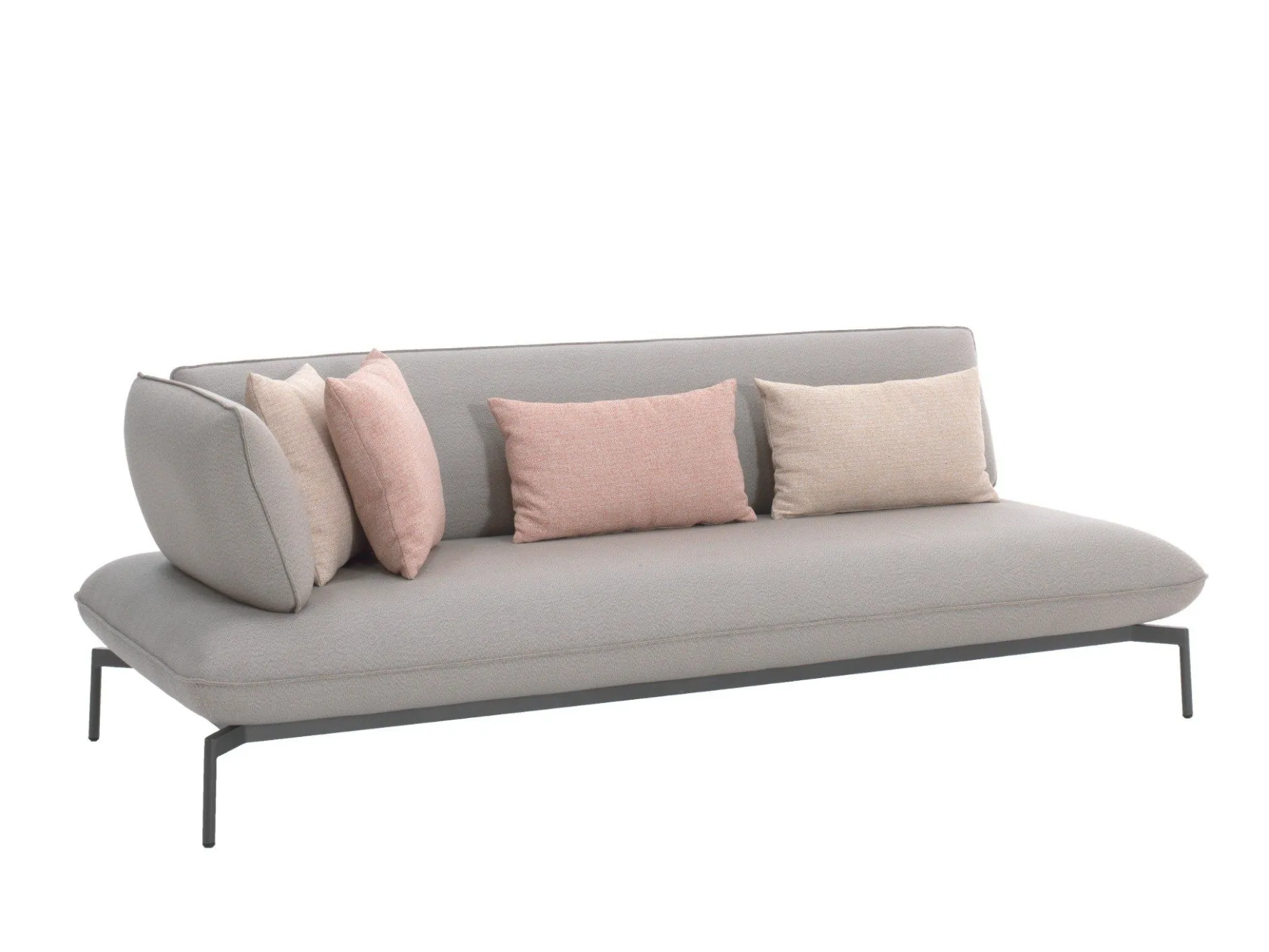 Dreisitziges Gartensofa Todo Gescova - Hellgrau Textilene 220x95x80 cm