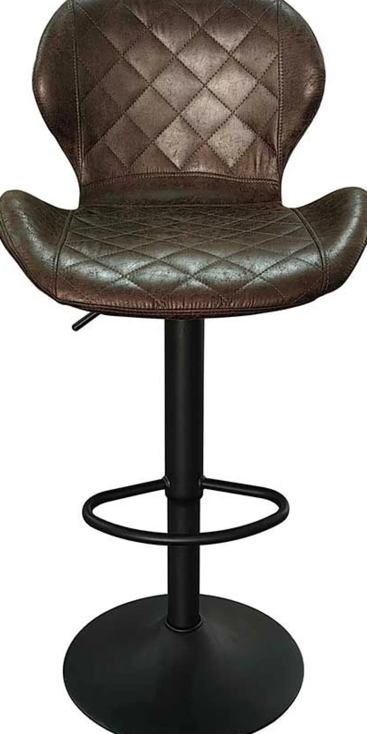 Dunkelbrauner Barhocker Malaga | Metallbeine und Vintage-PU-Polsterung