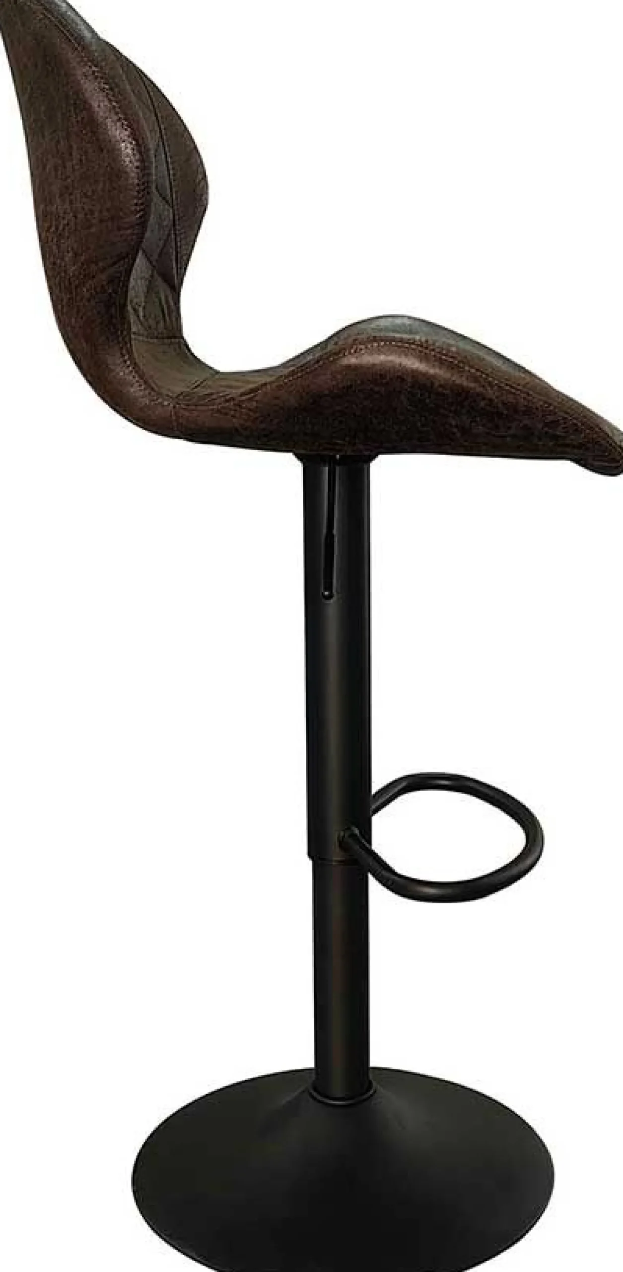 Dunkelbrauner Barhocker Malaga | Metallbeine und Vintage-PU-Polsterung