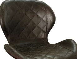 Dunkelbrauner Barhocker Malaga | Metallbeine und Vintage-PU-Polsterung