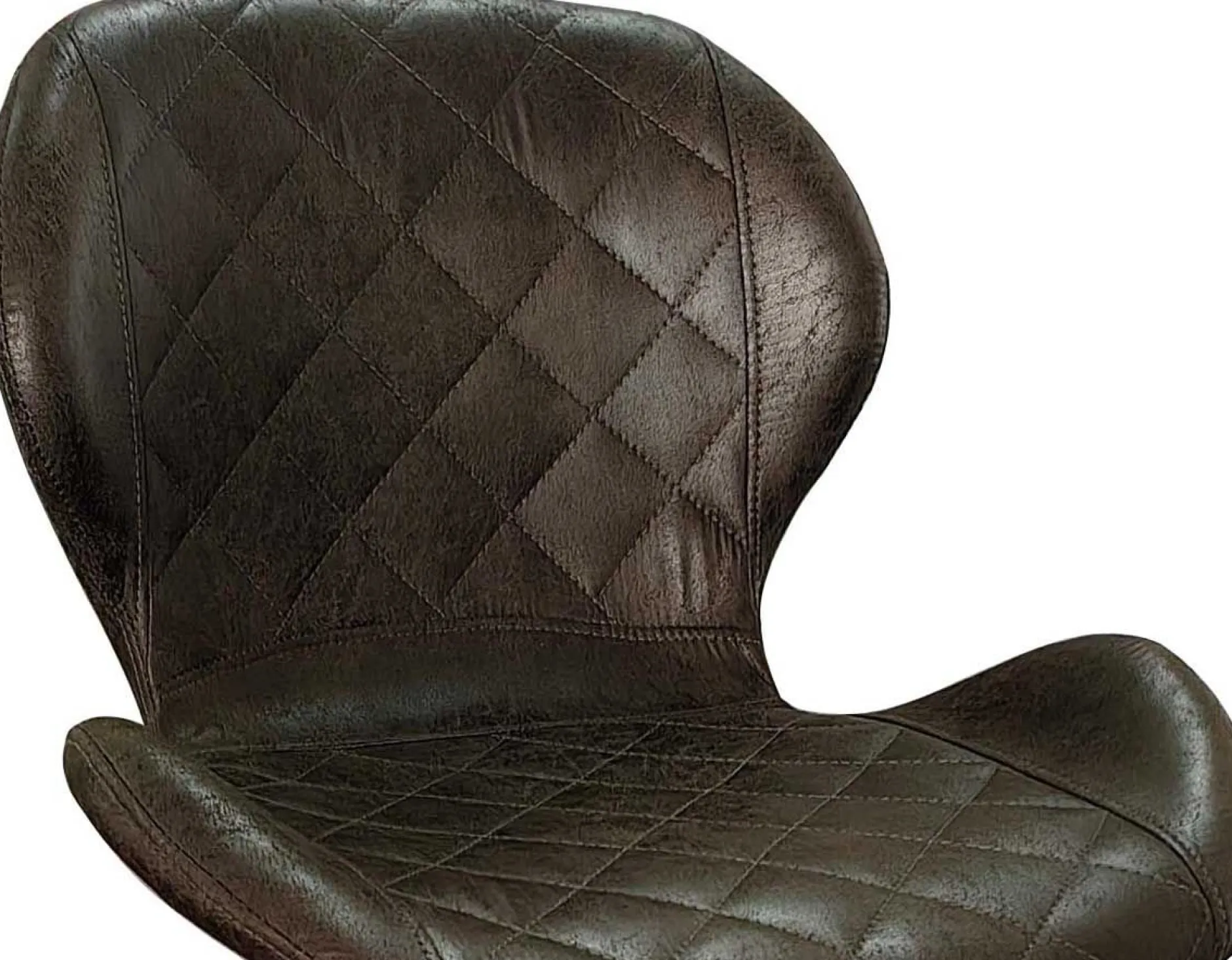 Dunkelbrauner Barhocker Malaga | Metallbeine und Vintage-PU-Polsterung