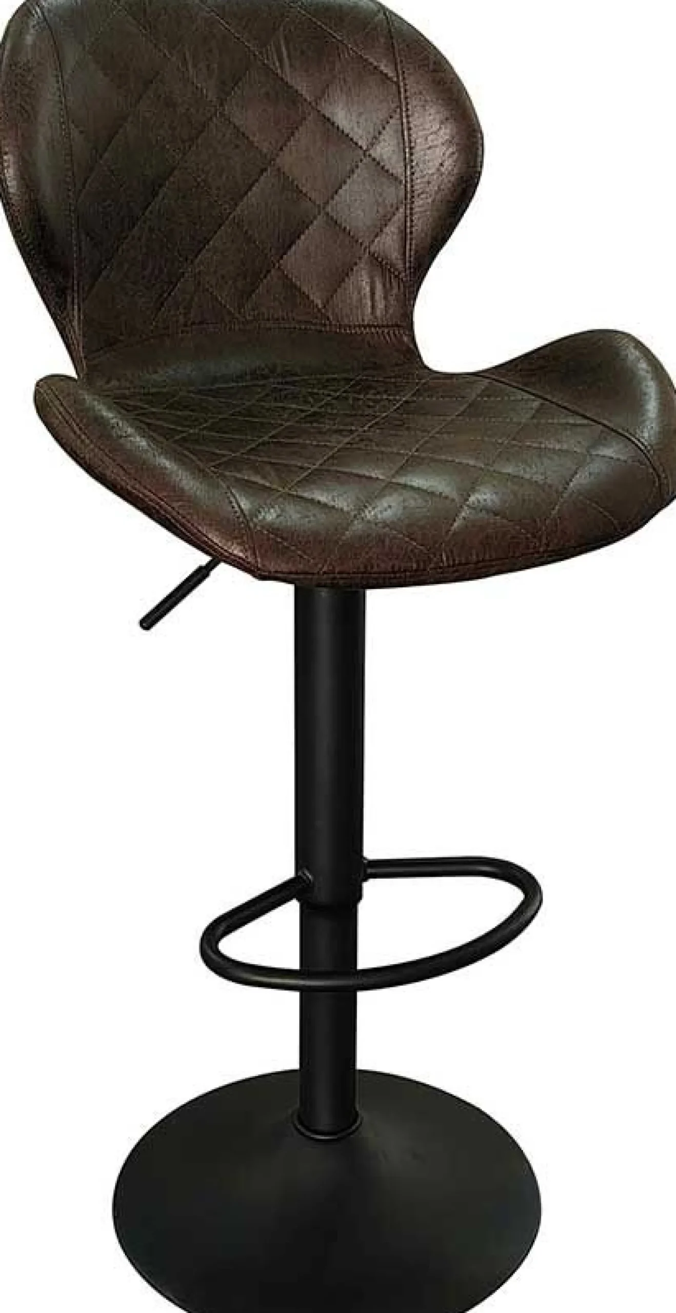 Dunkelbrauner Barhocker Malaga | Metallbeine und Vintage-PU-Polsterung