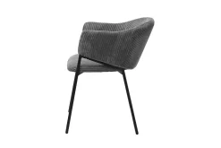 Dunkelgrauer Kordstuhl mit Metallbeinen | H-H 78 x B-L 54 x T-P 62 cm