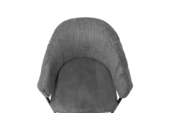 Dunkelgrauer Kordstuhl mit Metallbeinen | H-H 78 x B-L 54 x T-P 62 cm