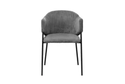 Dunkelgrauer Kordstuhl mit Metallbeinen | H-H 78 x B-L 54 x T-P 62 cm
