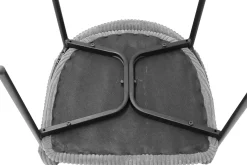 Dunkelgrauer Kordstuhl mit Metallbeinen | H-H 78 x B-L 54 x T-P 62 cm