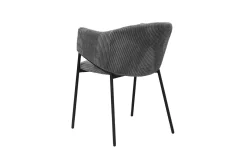 Dunkelgrauer Kordstuhl mit Metallbeinen | H-H 78 x B-L 54 x T-P 62 cm