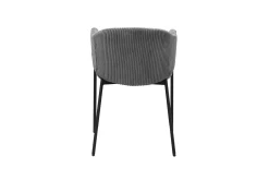 Dunkelgrauer Kordstuhl mit Metallbeinen | H-H 78 x B-L 54 x T-P 62 cm