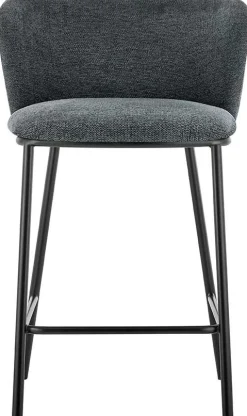 Dunkelgrauer Stoff-Barhocker Arthur | Metallbeine | 88,5x53x50,5cm
