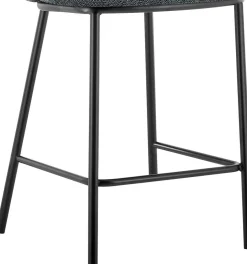 Dunkelgrauer Stoff-Barhocker Arthur | Metallbeine | 88,5x53x50,5cm