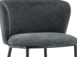 Dunkelgrauer Stoff-Barhocker Arthur | Metallbeine | 88,5x53x50,5cm