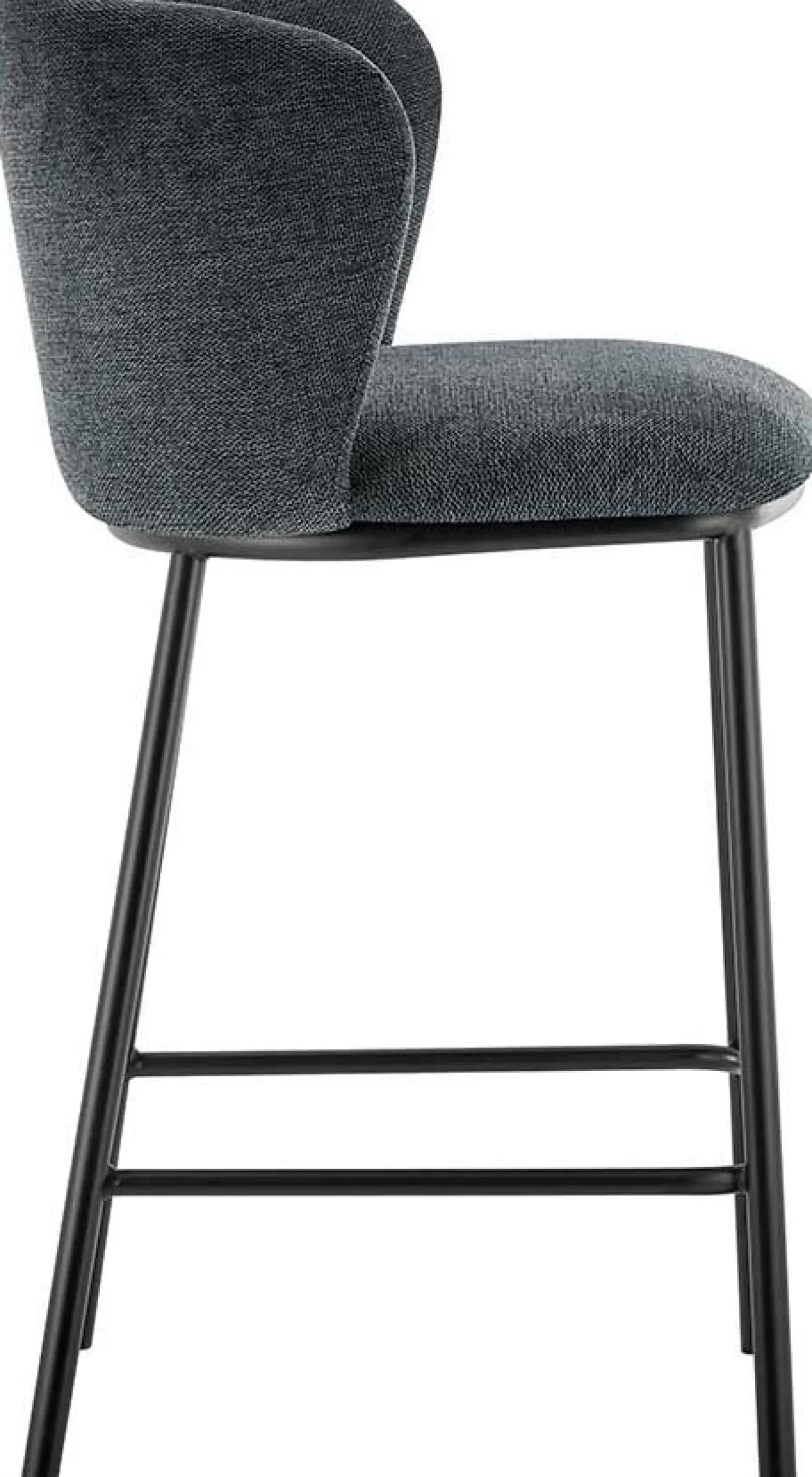 Dunkelgrauer Stoff-Barhocker Arthur | Metallbeine | 88,5x53x50,5cm