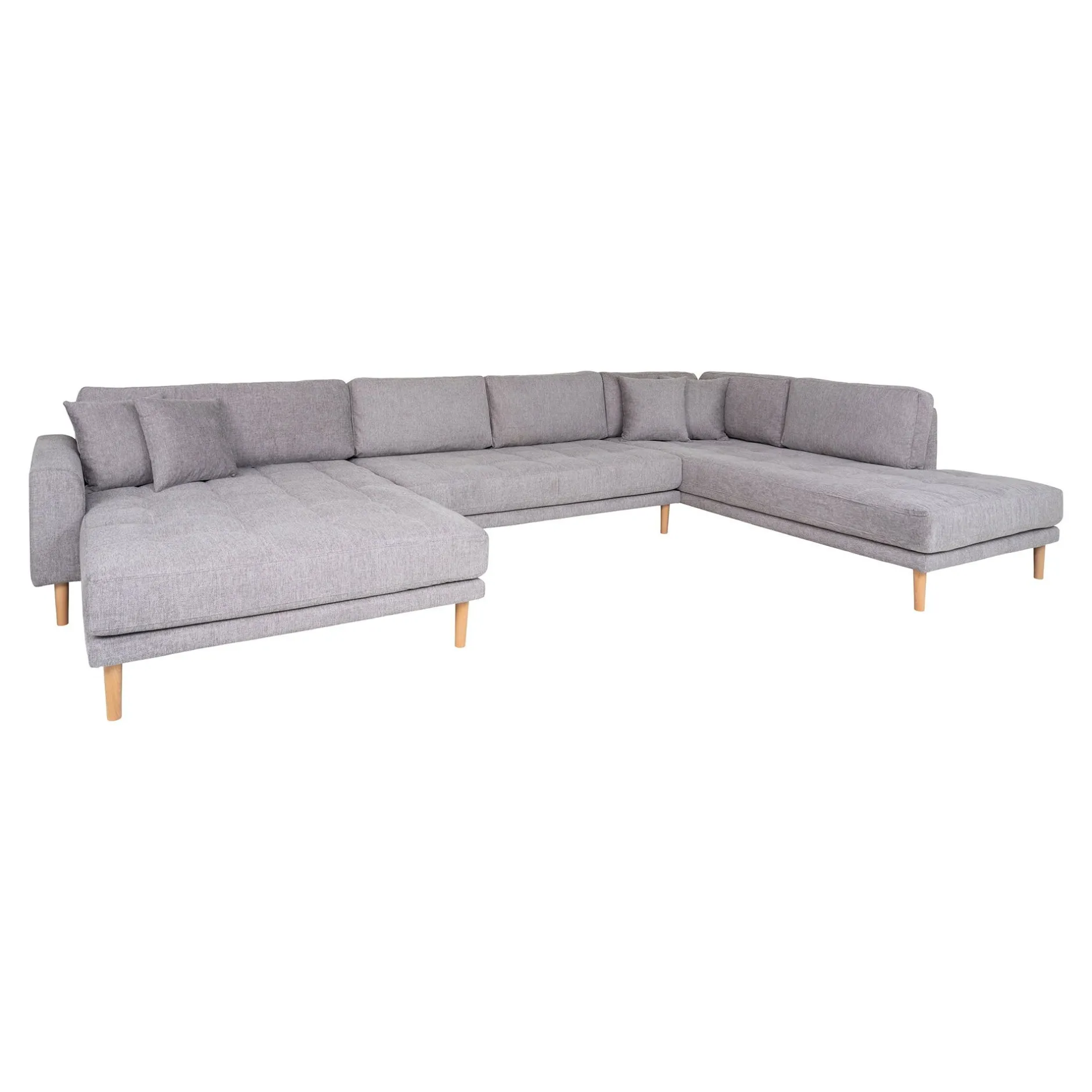 Dunkelgraues Lido U-Sofa Open End mit 4 Kissen