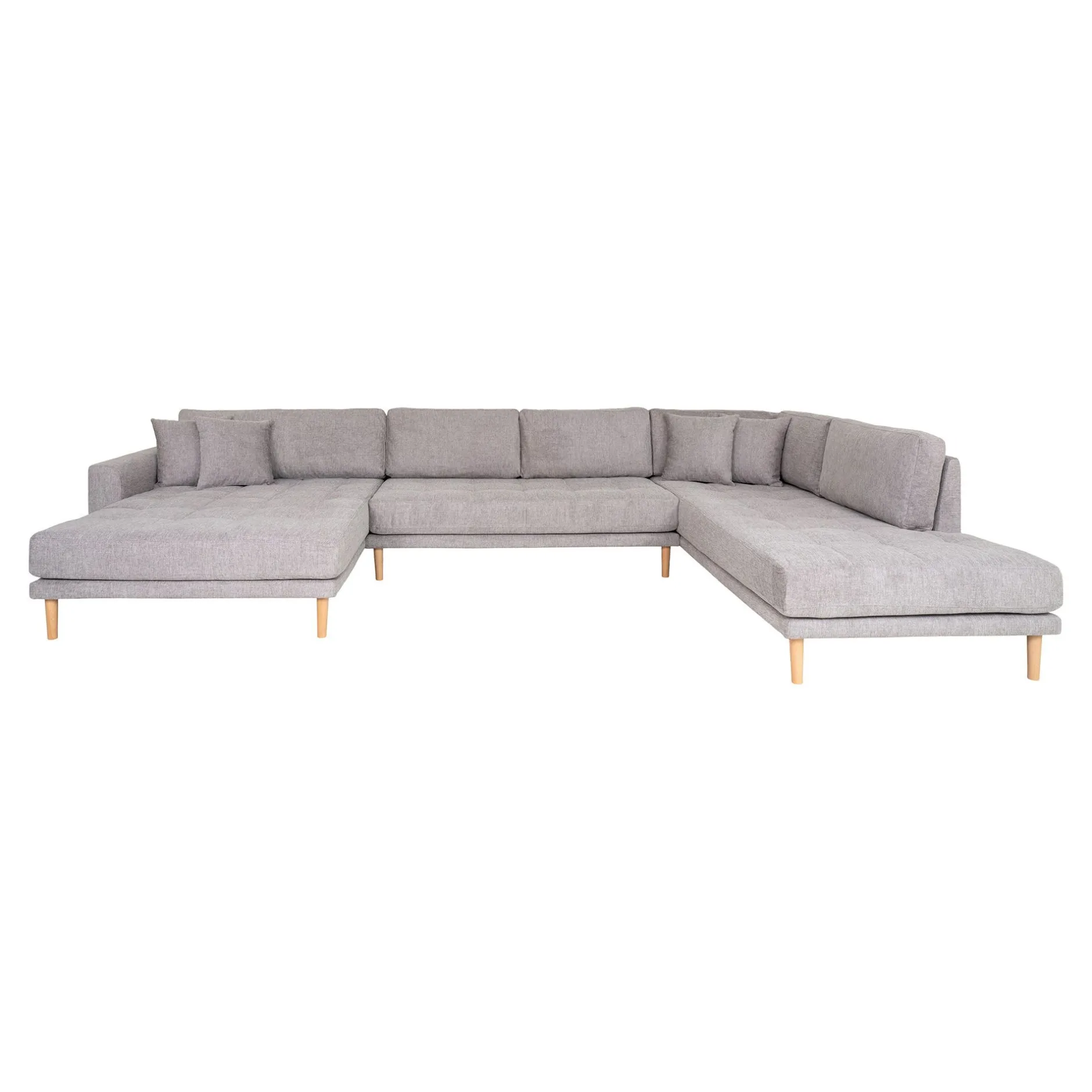 Dunkelgraues Lido U-Sofa Open End mit 4 Kissen