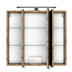 DusanBadezimmer : Säulenschrank, Spiegelschrank, Waschtischunterschrank, Hängeschränke - wotan oak