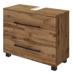 DusanBadezimmer : Säulenschrank, Spiegelschrank, Waschtischunterschrank - wotan Eiche