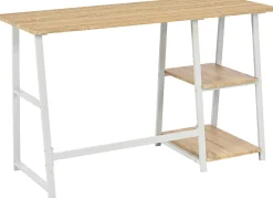 Dwayne Schreibtisch - 120x50x73cm - mit Stauraum - Eiche Dekor/Weiß