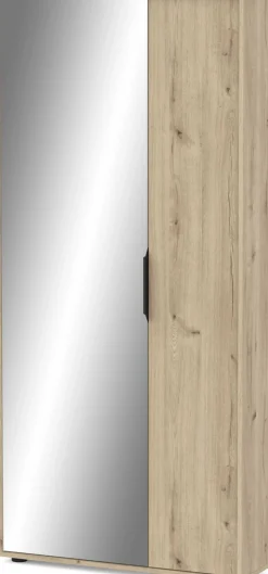 Ebony Schuhschrank 83x24x178cm - mit Spiegel - Eiche Dekor