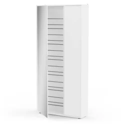 Ebony Schuhschrank 83x24x178cm - mit Spiegel - weiß