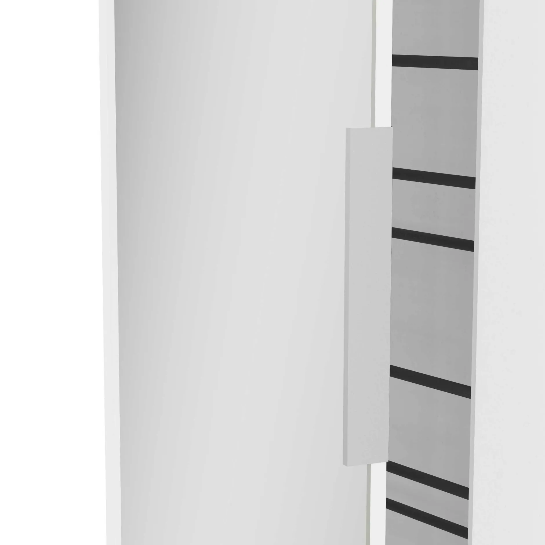 Ebony Schuhschrank 83x24x178cm - mit Spiegel - weiß