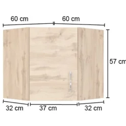 Eckschrank Sorrella 60cm 1 Tür - Anthrazit/Eiche