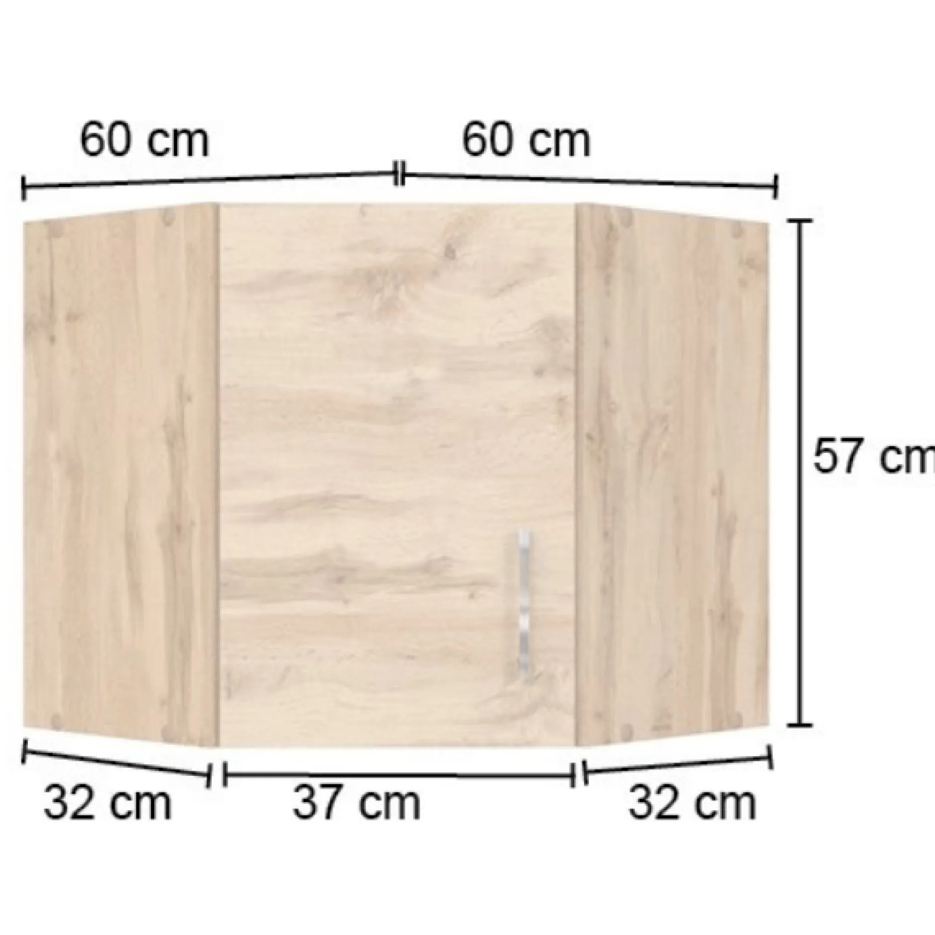 Eckschrank Sorrella 60cm 1 Tür - Anthrazit/Eiche