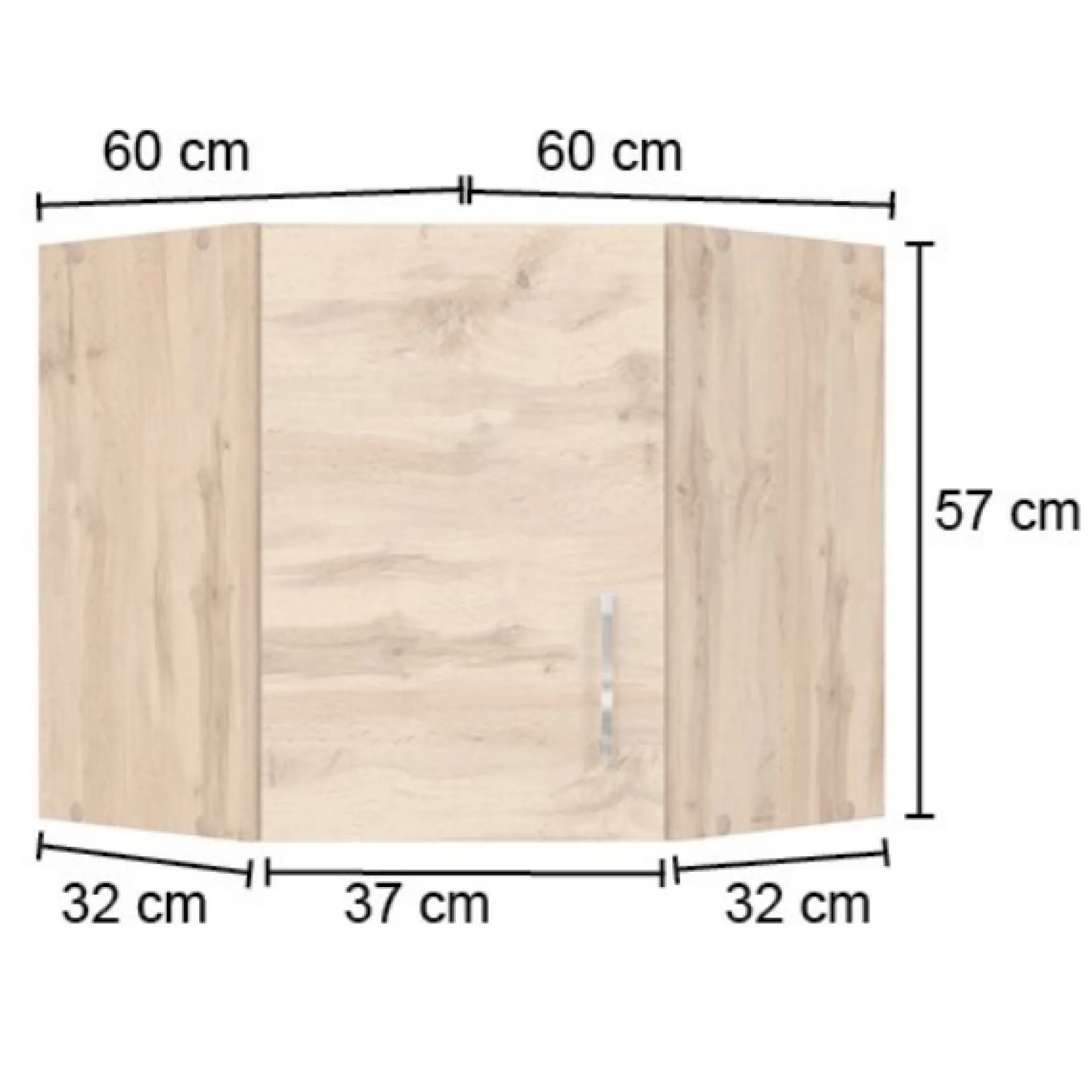 Eckschrank Sorrella 60cm 1 Tür - Eiche/Graphit