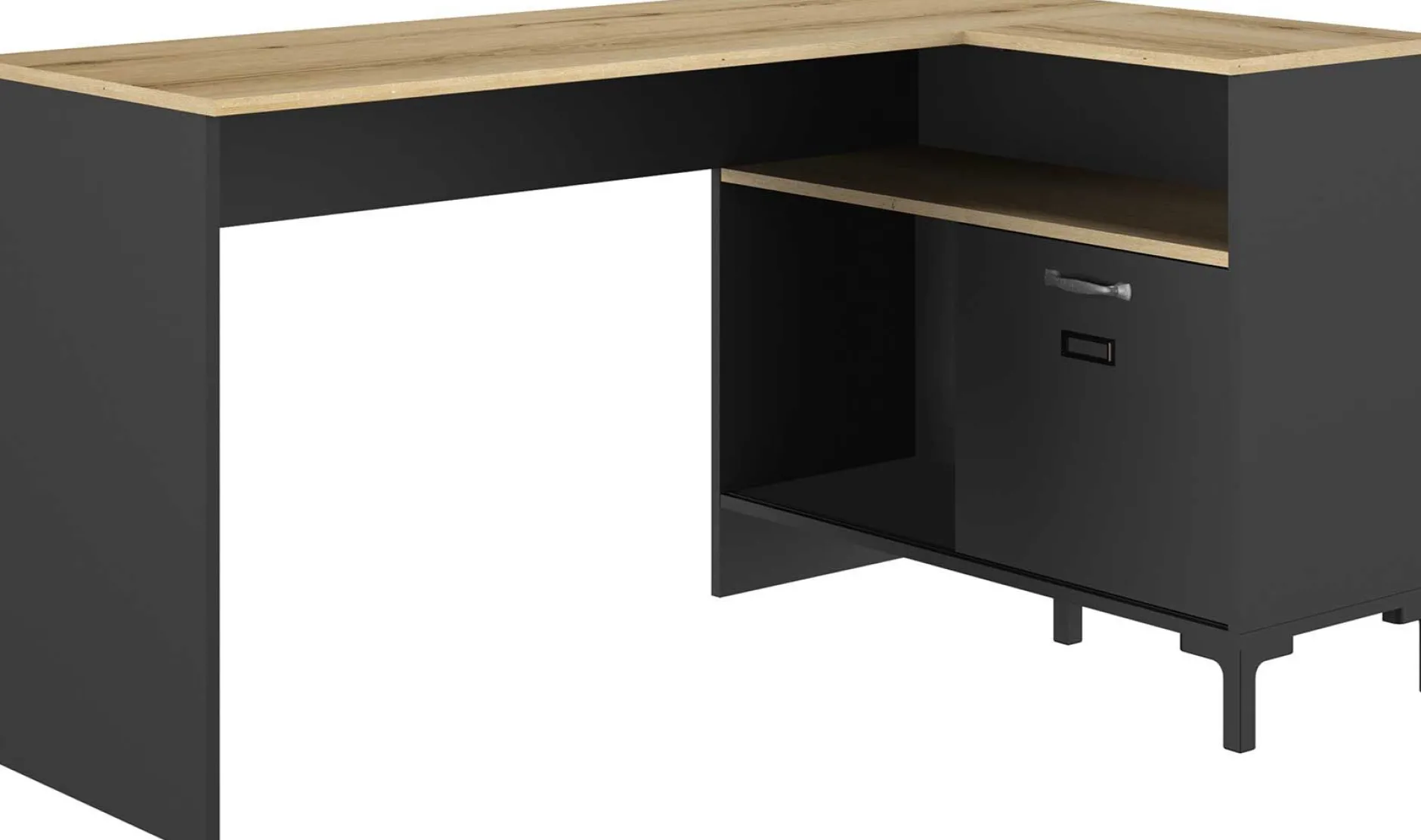 Eckschreibtisch Manchester | 136 x 88 x 73 cm | Eiche Helvezia Design