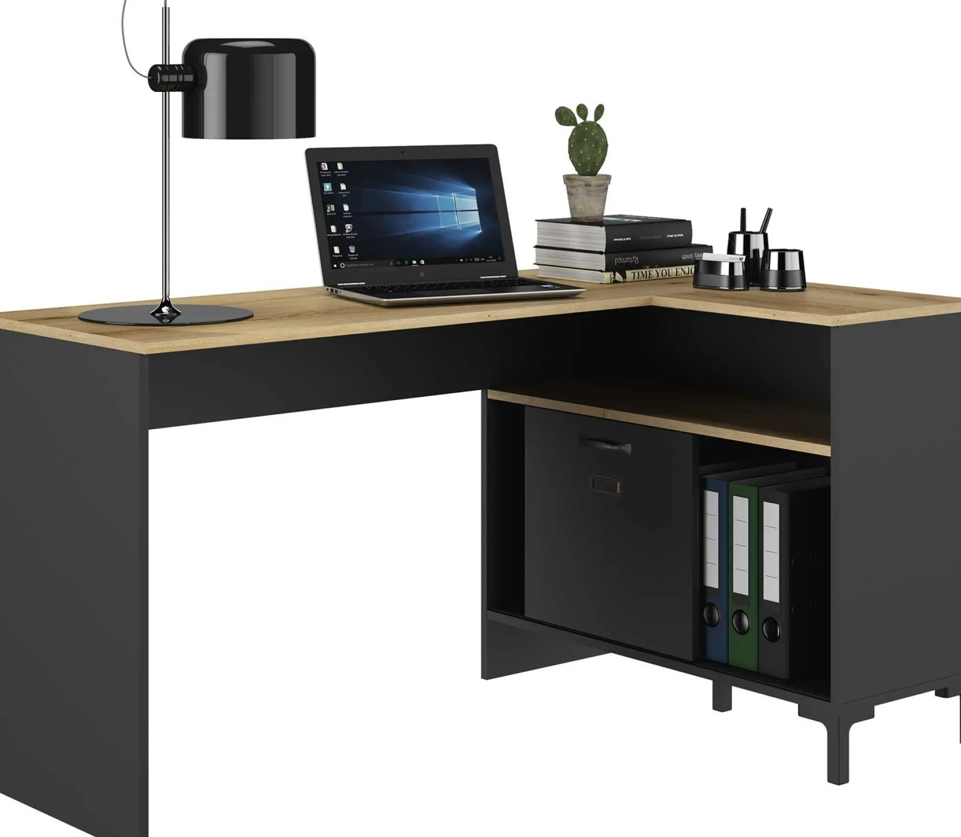 Eckschreibtisch Manchester | 136 x 88 x 73 cm | Eiche Helvezia Design